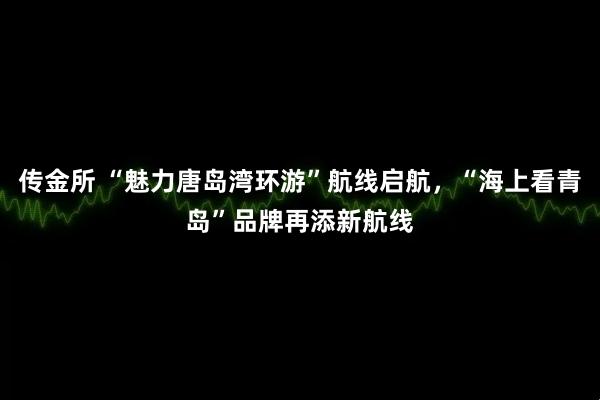 传金所 “魅力唐岛湾环游”航线启航,“海上看青岛”品牌再添新航线